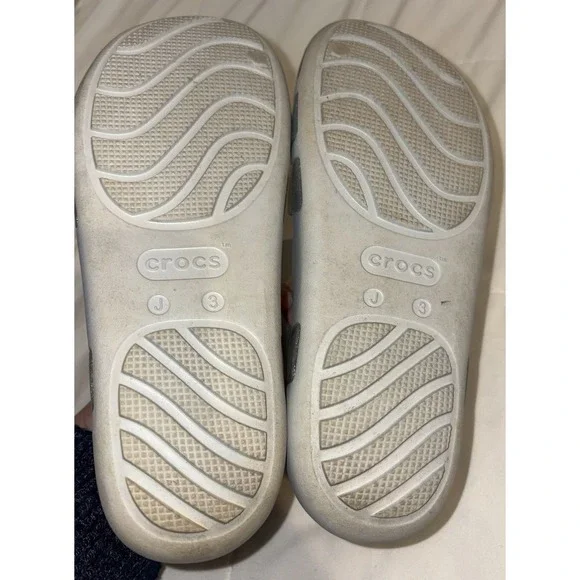 Crocs Kids Isabella Jelly Sandals Size Youth 3 Clear Glitter Silver Girls Shoes - Picture 4 of 4